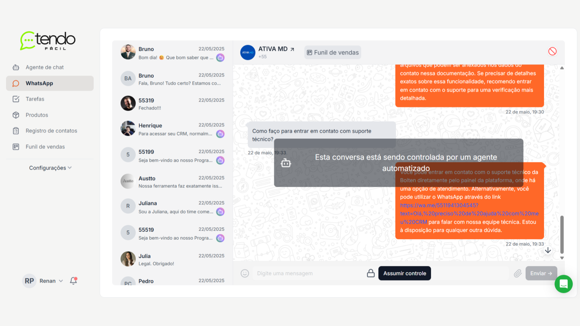 Dashboard e Chat